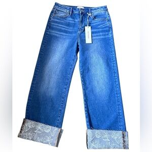 #41 NWT Driftwood Charlee Cuffed Jeans in Porcelain Etched